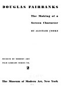 Douglas Fairbanks : the making of a screen character /