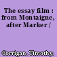 The essay film : from Montaigne, after Marker /