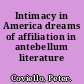 Intimacy in America dreams of affiliation in antebellum literature /