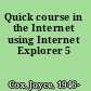 Quick course in the Internet using Internet Explorer 5