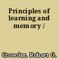 Principles of learning and memory /