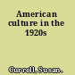 American culture in the 1920s
