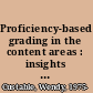 Proficiency-based grading in the content areas : insights and key questions for secondary schools /