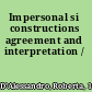 Impersonal si constructions agreement and interpretation /