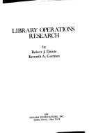 Library operations research /