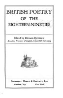 British poetry of the eighteen-nineties /