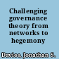 Challenging governance theory from networks to hegemony /