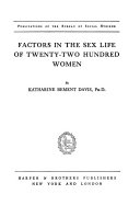 Factors in the sex life of twenty-two hundred women,