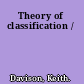 Theory of classification /