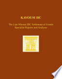 Kavousi IIC : the late Minoan IIIC settlement at Vronda : specialist reports and analyses /