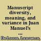 Manuscript diversity, meaning, and variance in Juan Manuel's El conde Lucanor /