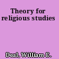 Theory for religious studies