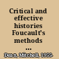 Critical and effective histories Foucault's methods and historical sociology /