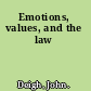 Emotions, values, and the law