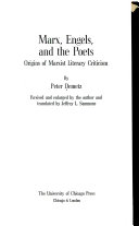 Marx, Engels, and the poets ; origins of Marxist literary criticism /