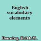 English vocabulary elements