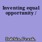 Inventing equal opportunity /