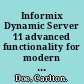 Informix Dynamic Server 11 advanced functionality for modern business /