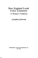 New England local color literature : a women's tradition /