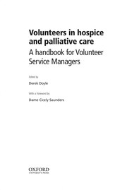 Volunteers in hospice and palliative care : a handbook for volunteer service managers /