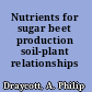 Nutrients for sugar beet production soil-plant relationships /