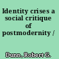 Identity crises a social critique of postmodernity /