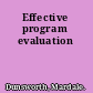 Effective program evaluation