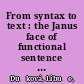 From syntax to text : the Janus face of functional sentence perspective /