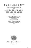 Supplement for the years 1930-1935 to A Shakespeare bibliography /