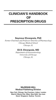 Clinician's handbook of prescription drugs /