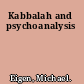 Kabbalah and psychoanalysis
