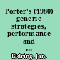 Porter's (1980) generic strategies, performance and risk an empirical investigation with German data /