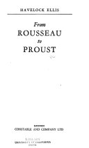 From Rousseau to Proust /