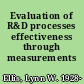 Evaluation of R&D processes effectiveness through measurements /