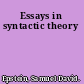 Essays in syntactic theory