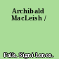 Archibald MacLeish /