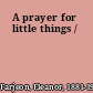 A prayer for little things /