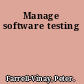 Manage software testing