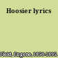 Hoosier lyrics