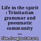 Life in the spirit : Trinitarian grammar and pneumatic community in Hegel and Augustine /