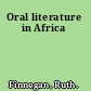 Oral literature in Africa