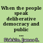 When the people speak deliberative democracy and public consultation /