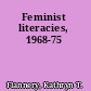 Feminist literacies, 1968-75