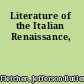 Literature of the Italian Renaissance,