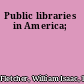 Public libraries in America;
