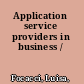 Application service providers in business /