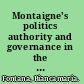 Montaigne's politics authority and governance in the Essais /
