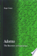 Adorno the recovery of experience /