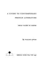 A guide to contemporary French literature : from Valéry to Sartre /