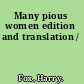 Many pious women edition and translation /
